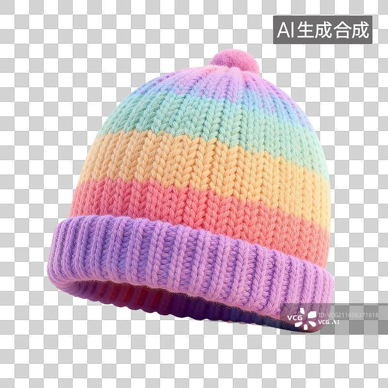 【AI数字艺术】3D渲染，羊毛针织帽，毛线针织帽子，秋天，冬天，冬天厚衣服，免抠元素图片素材