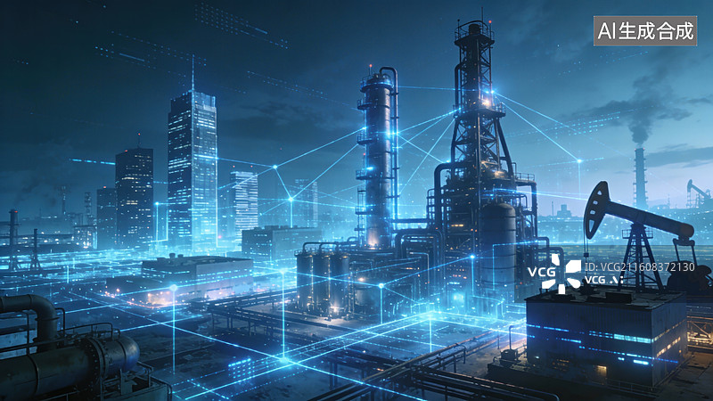 【AI数字艺术】城市中的智能工业综合体图片素材