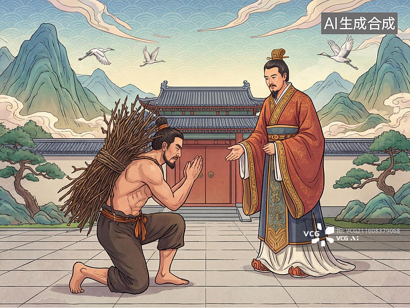 【AI数字艺术】成语故事负荆请罪图片素材
