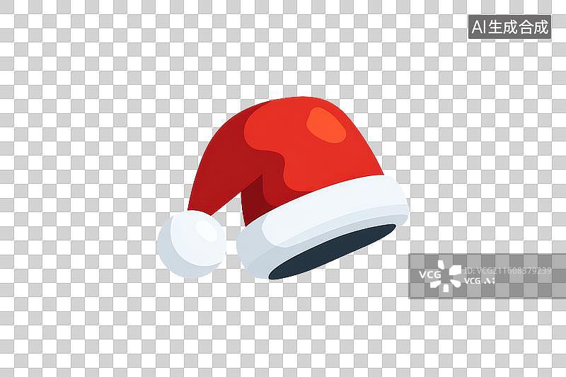 【AI数字艺术】红白相间的圣诞帽插画节日图标图片素材