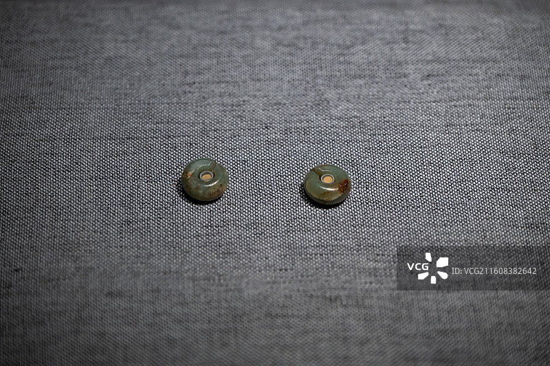 中国考古博物馆 文明起源展厅 新石器时代赵宝沟文化 玉玦 内蒙古翁牛特旗小善德沟遗址图片素材