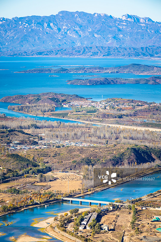 俯瞰北京密云水库风光图片素材