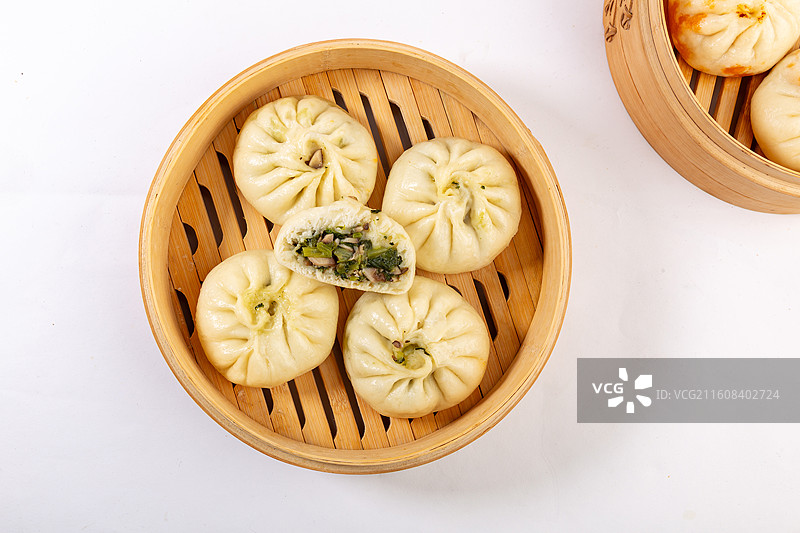 青菜香菇包图片素材