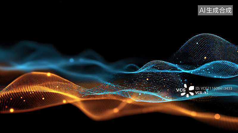 【AI数字艺术】流动光波抽象图案图片素材