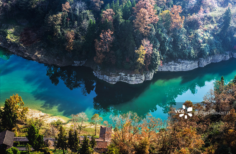 湖北咸丰唐崖河冬日风光图片素材