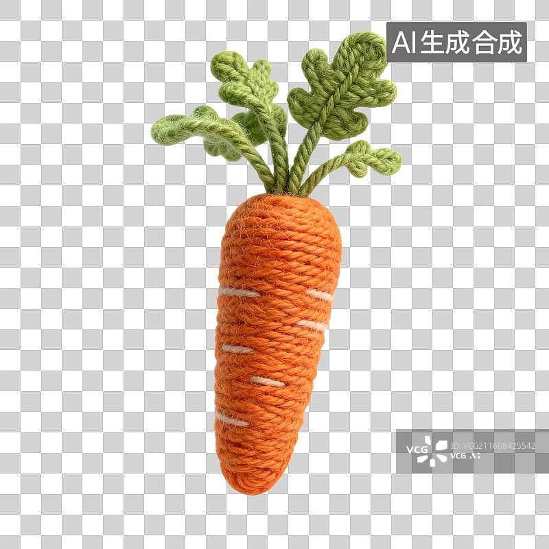 【AI数字艺术】手工钩织胡萝卜装饰图片素材