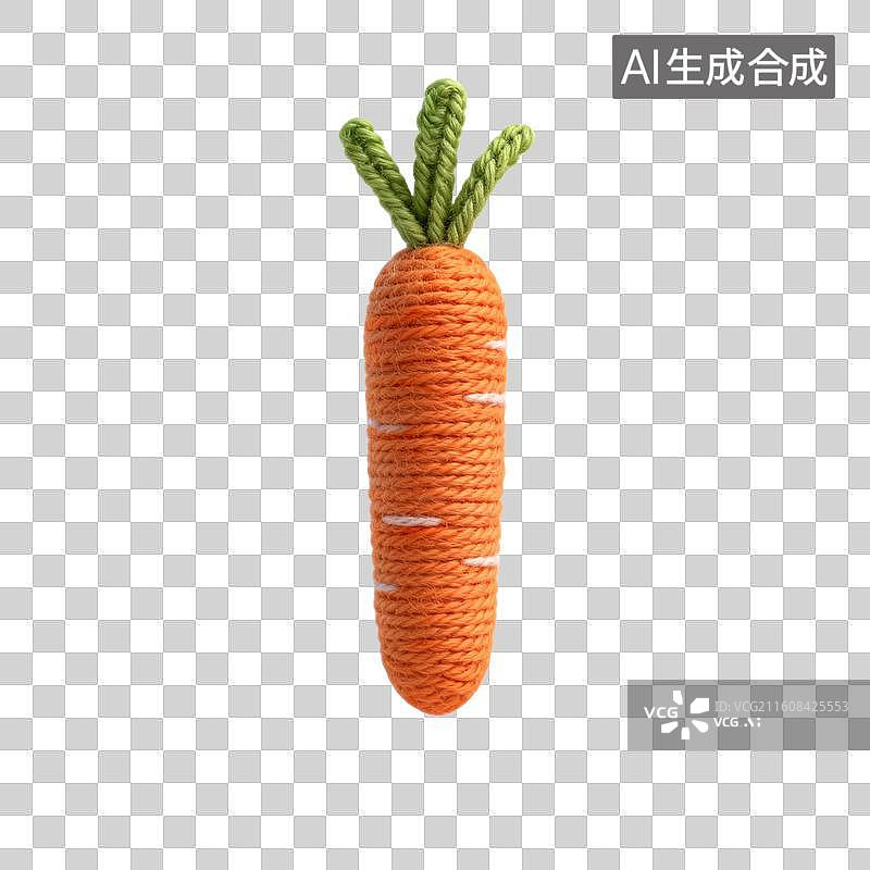 【AI数字艺术】手工钩织胡萝卜装饰图片素材