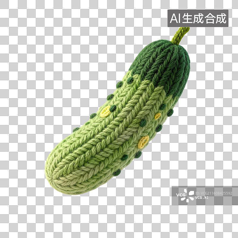 【AI数字艺术】手工钩织黄瓜玩具图片素材