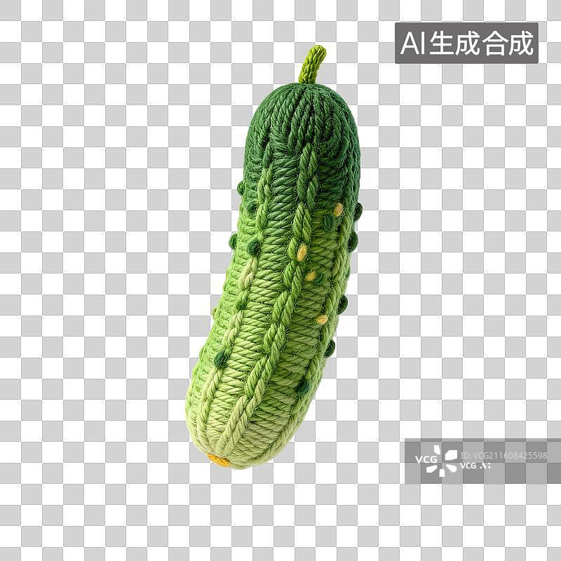 【AI数字艺术】手工钩织黄瓜玩具图片素材