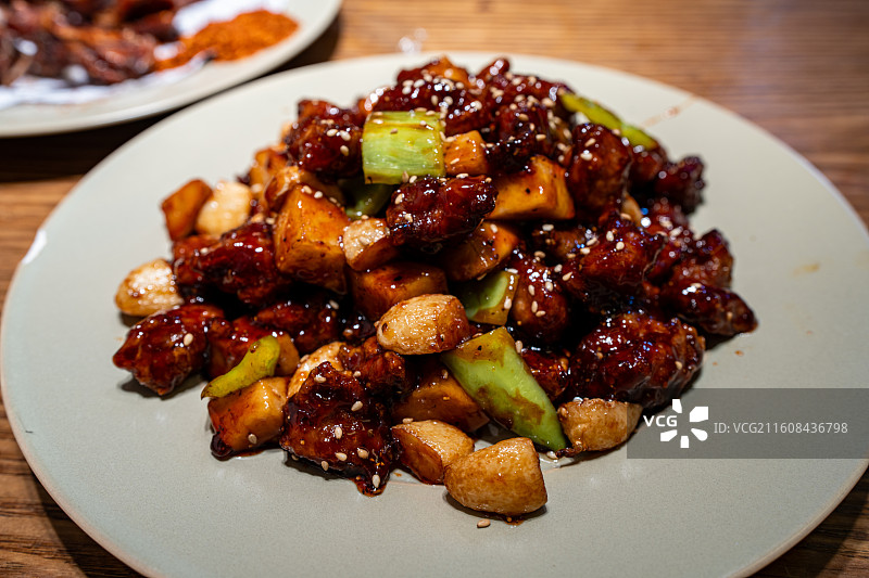 杏鲍菇牛肉粒图片素材