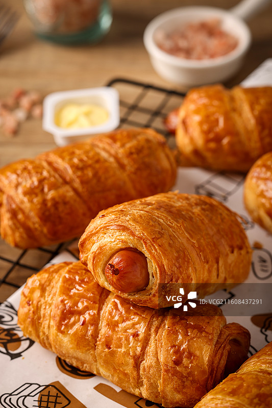 欧式肠仔可颂卷图片素材