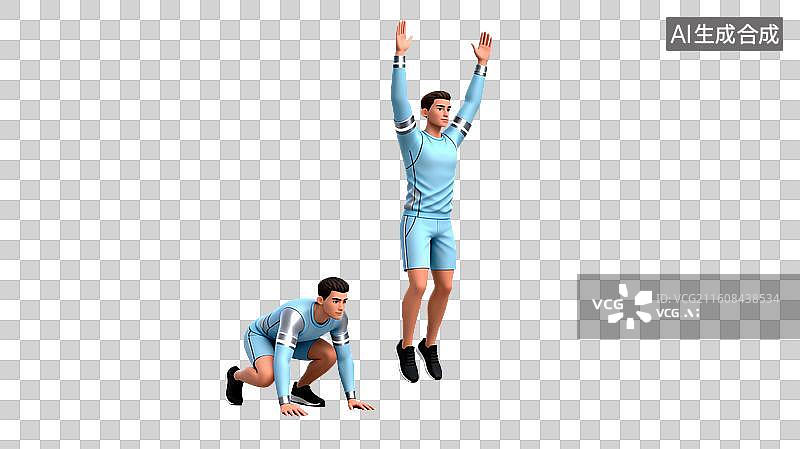 【AI数字艺术】波比跳-体育健身运动健康锻炼养生图片素材