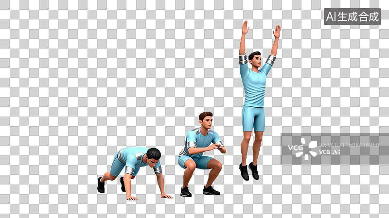 【AI数字艺术】波比跳-体育健身运动健康锻炼养生图片素材