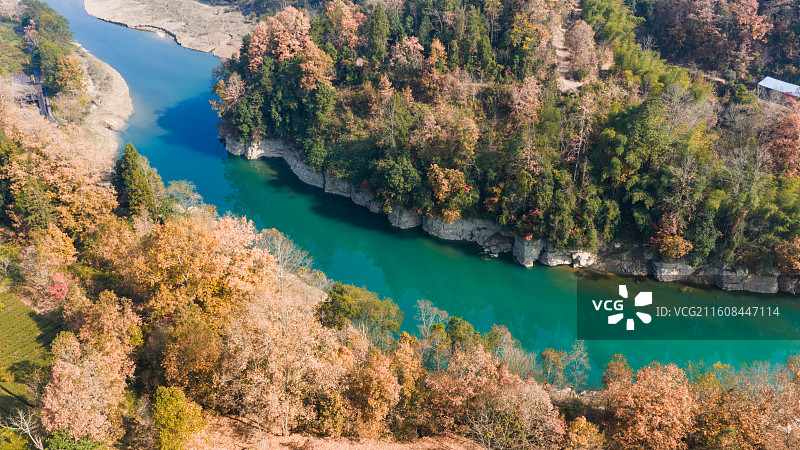 湖北咸丰唐崖河冬日风光图片素材