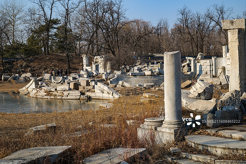 北京圆明园遗址公园-长春园-西洋楼景区-谐奇趣图片素材