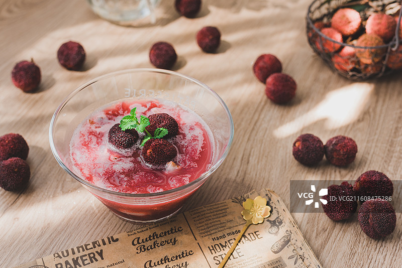 杨梅气泡水图片素材