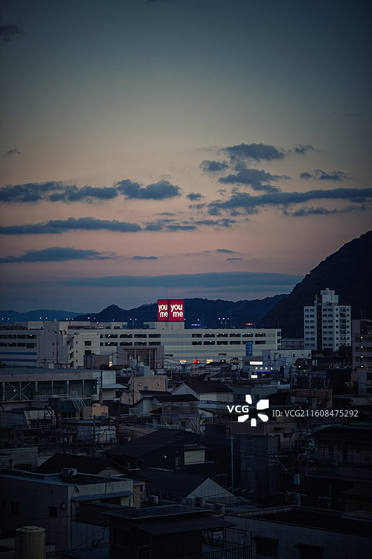 日本大分县别府的城市景观图片素材