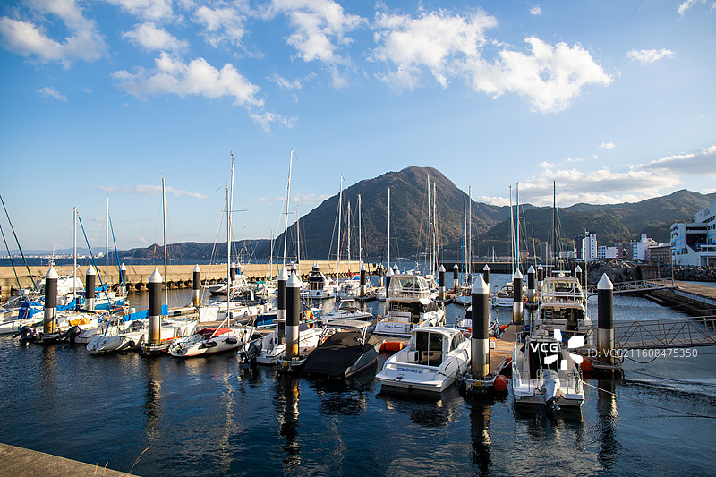 日本大分县别府的城市景观图片素材