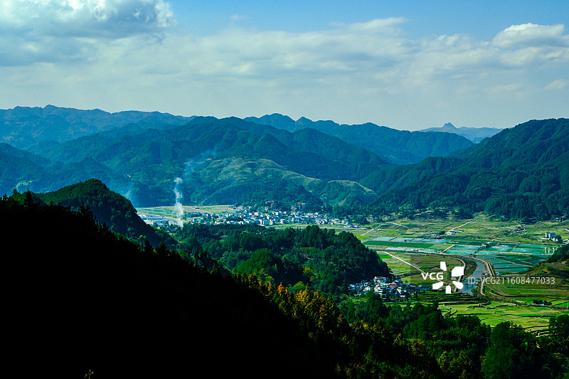 2025年11月15日中国贵州省黔东南黄平县朗洞镇浪洞岩西竺寺山下毛坝村管桐村美丽乡村田园风光图片素材
