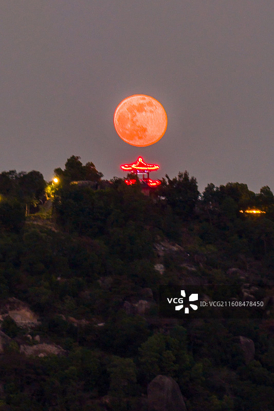 汕头超级月亮图片素材