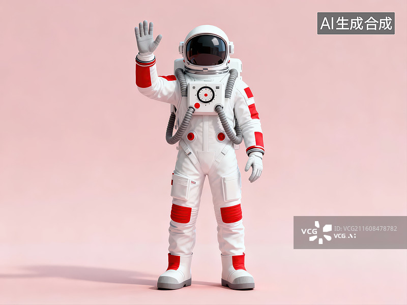 【AI数字艺术】宇航员挥手致意图片素材