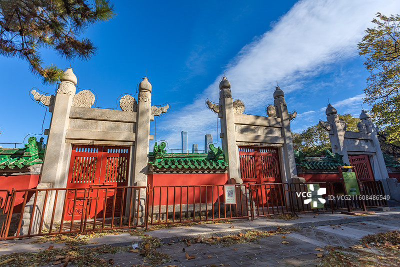 秋天北京日坛公园里美丽的秋色图片素材