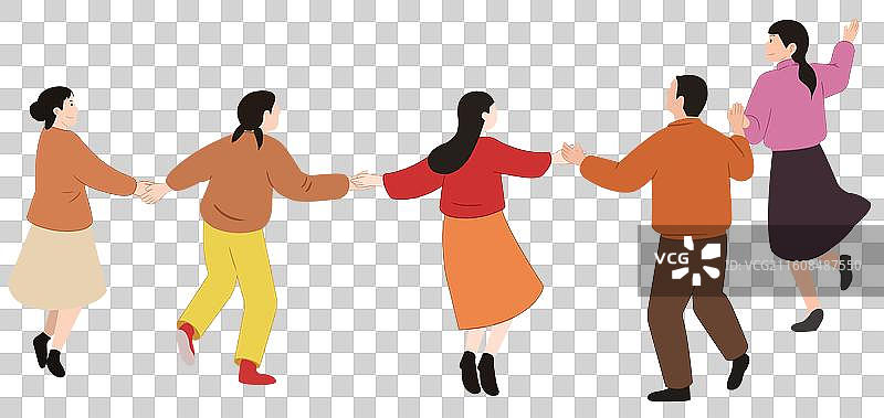 节日过节活动庆祝人们人群群众热烈毕业季年轻人青年背影素材卡通元素插画图片素材