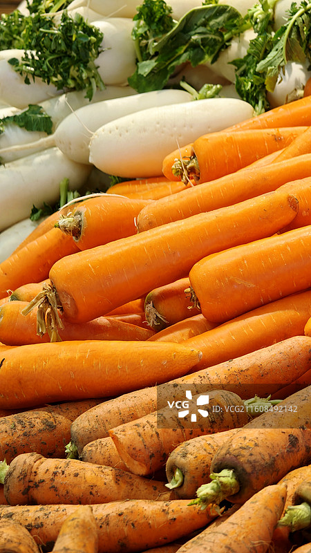 市场里的各种萝卜图片素材