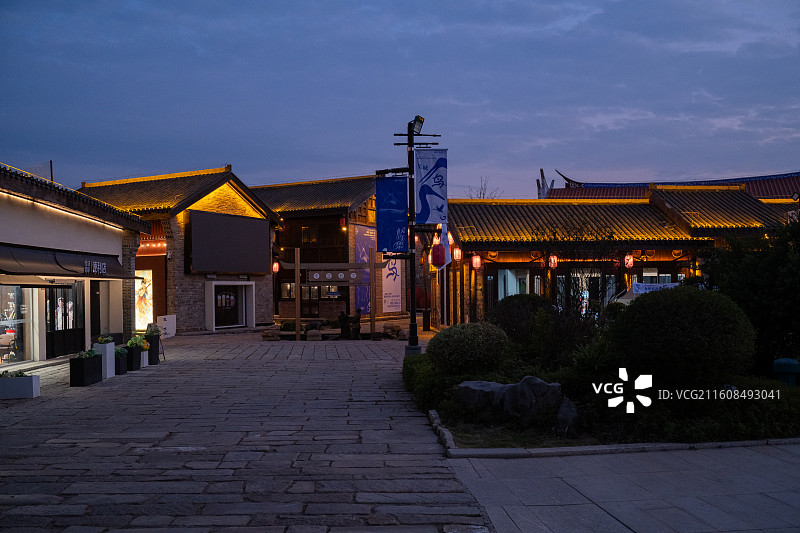 吴城古镇夜景图片素材
