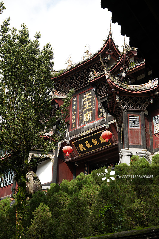 都江堰景区全景高清图世界文化遗产，鱼嘴、飞沙堰、宝瓶口三大无坝水利工程壮丽景观图片素材