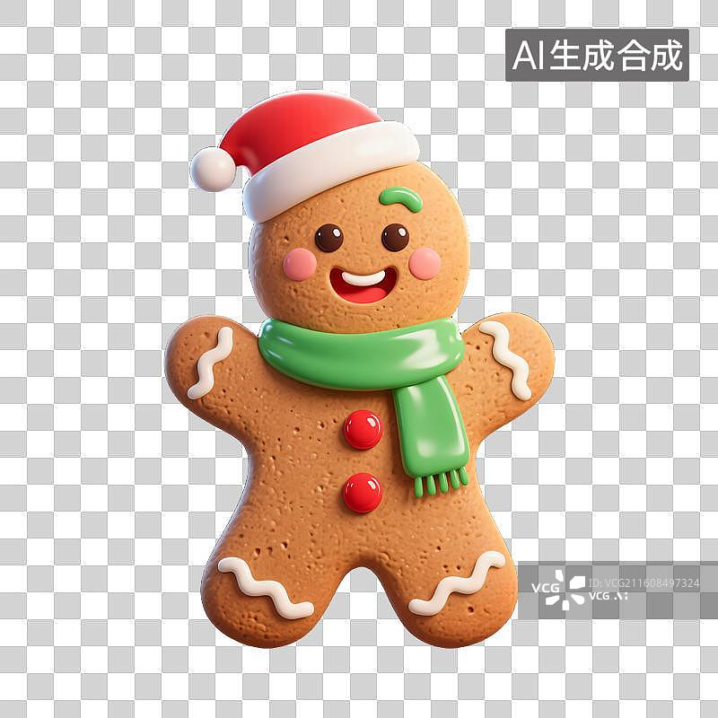【AI数字艺术】圣诞甜心姜饼人图片素材