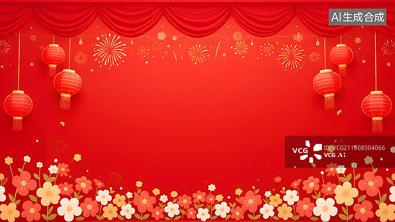 【AI数字艺术】AIGC:新年元旦春节除夕节日红色背景图片素材