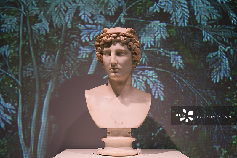 赫尔墨斯（墨丘利）头像，公元1-2世纪，英国利物浦国家博物馆古罗马艺术大展图片素材