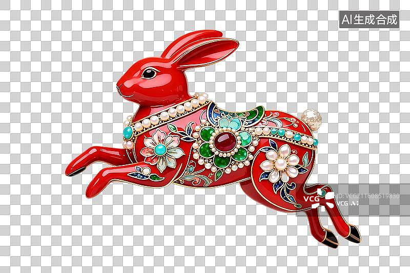 【AI数字艺术】国潮风十二生肖兔年元素图片素材