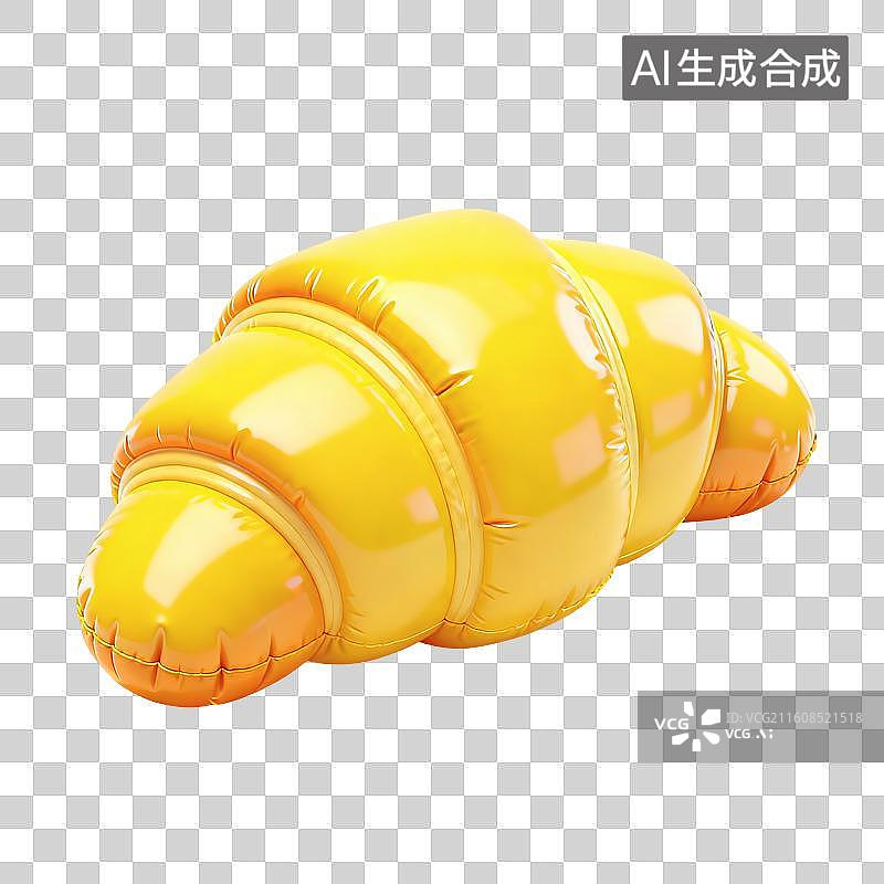 【AI数字艺术】牛角包面包插画图片素材