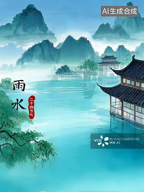 【AI数字艺术】雨水图片素材