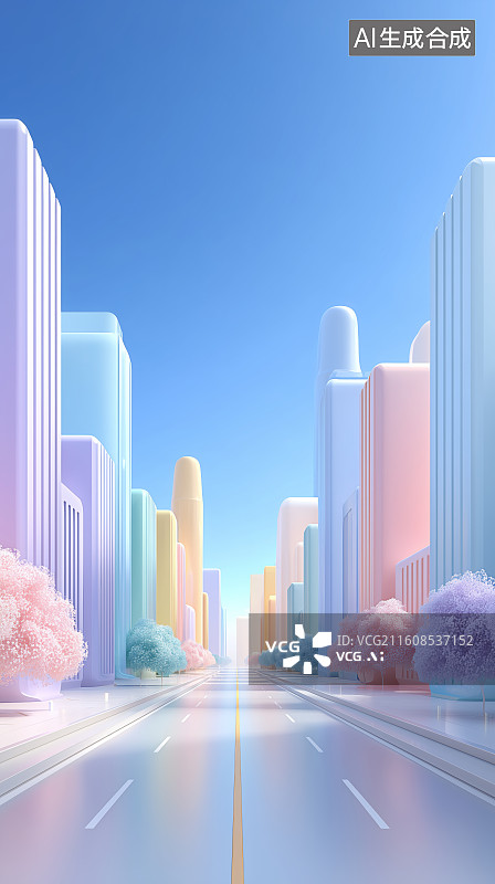 【AI数字艺术】未来城市霓虹灯建筑群图片素材