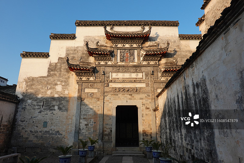 安徽省黄山市黟县宏村徽州民居：乐叙堂图片素材