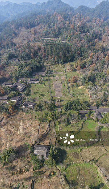 湖北咸丰唐崖河冬日风光图片素材