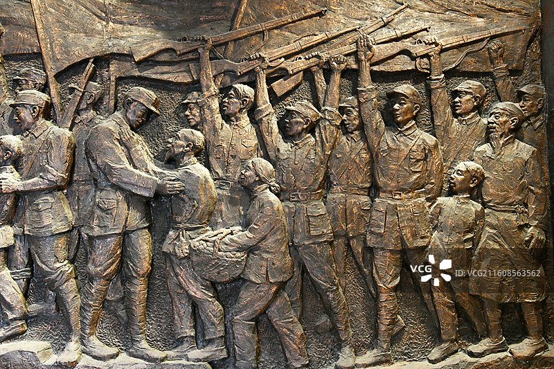 山东菏泽单县平原省湖西革命历史纪念馆群雕图片素材