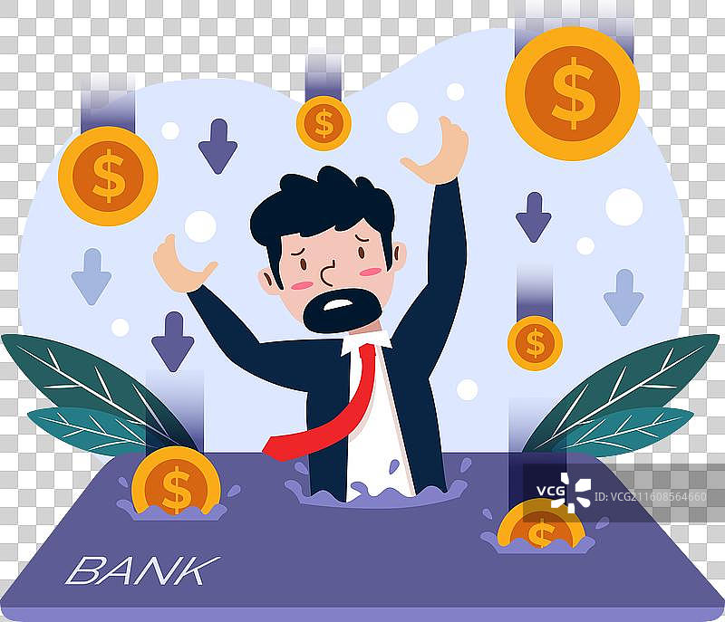 扁平化设计破产概念图片素材