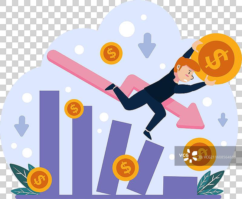 扁平化设计破产主题图片素材