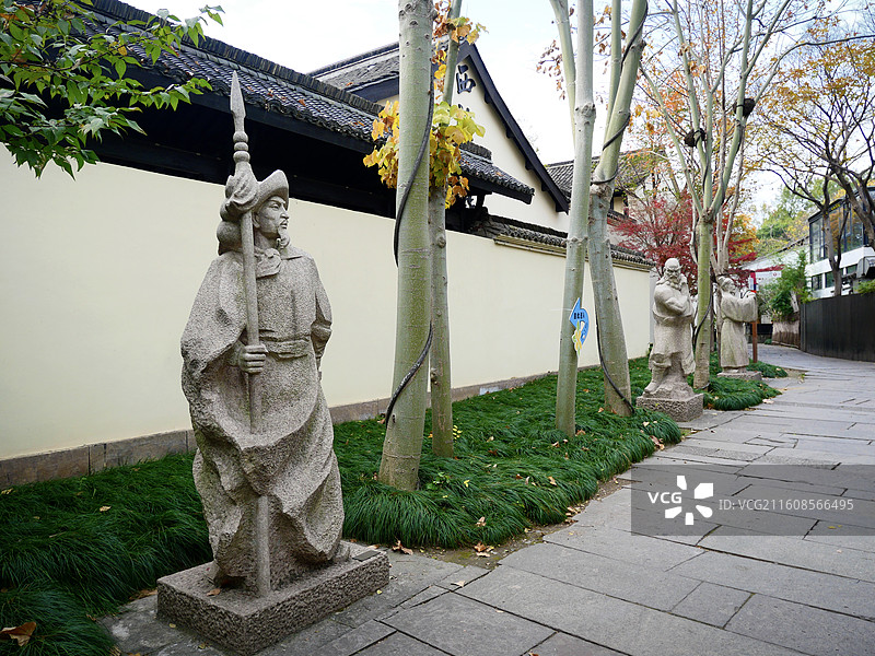 杭州西溪水浒文化展示馆（施耐庵故居）水浒人物像图片素材