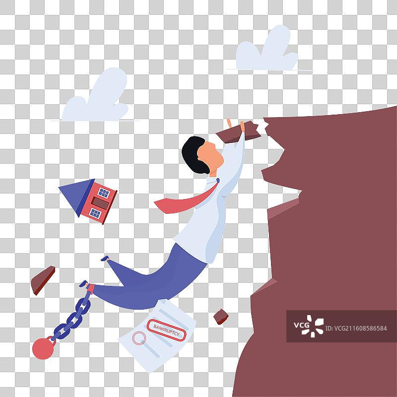 扁平化破产概念图图片素材