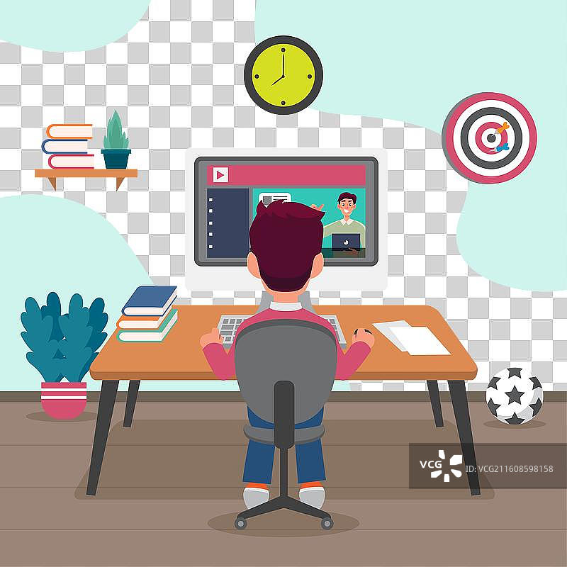 儿童在线学习主题图片素材