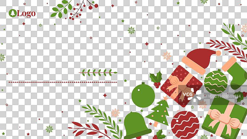 圣诞季扁平化登陆页面模板图片素材