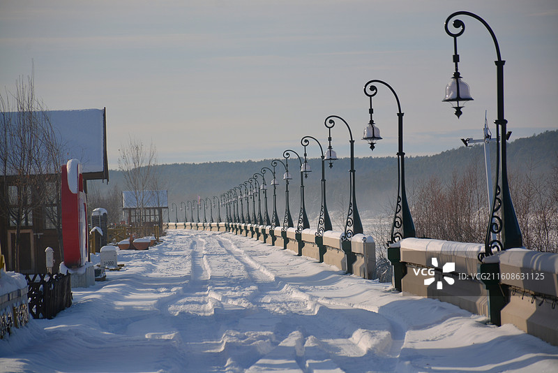 漠河北红村图片素材