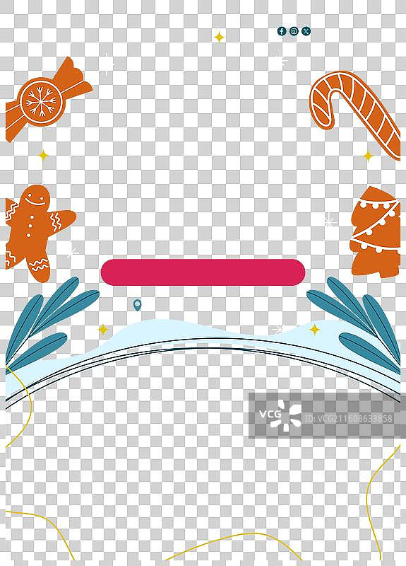 圣诞节扁平化竖版海报模板图片素材