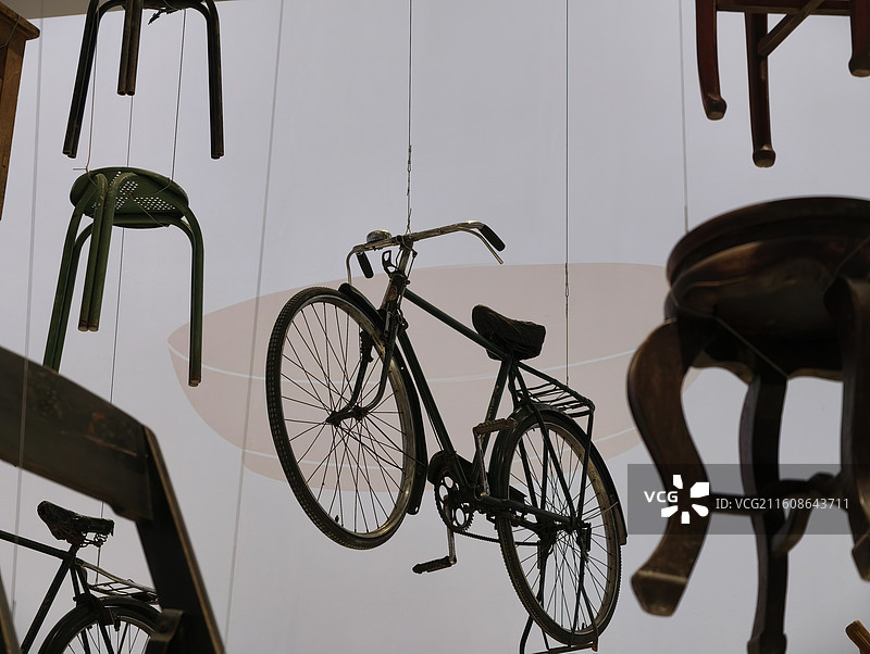 深圳湾文化广场展览自行车图片素材