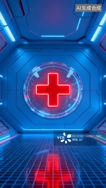 【AI数字艺术】未来医疗舱内部场景图片素材